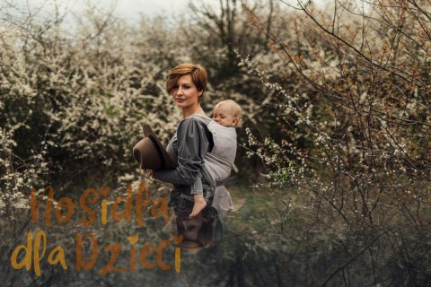 Nosidełko LennyHybrid Half Buckle, splot jodełkowy, 100% bawełna , rozmiar standard - MAŁA JODEŁKA OMBRE RAGTIME