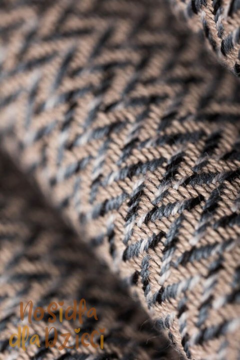 Nosidełko LennyHybrid Half Buckle, splot jodełkowy, 100% bawełna , rozmiar standard - MAŁA JODEŁKA OMBRE RAGTIME