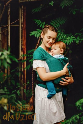 Nosidełko LennyHybrid Half Buckle, splot jodełkowy, 100% bawełna , rozmiar standard - MAŁA JODEŁKA SALSA