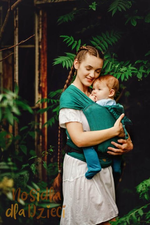 Nosidełko LennyHybrid Half Buckle, splot jodełkowy, 100% bawełna , rozmiar standard - MAŁA JODEŁKA SALSA