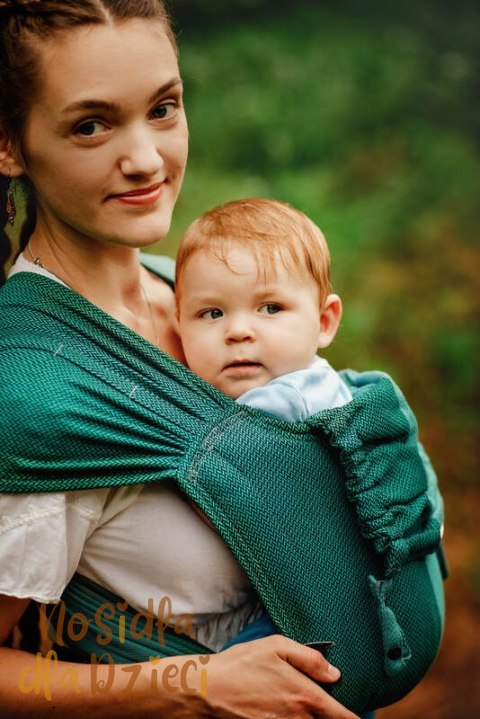 Nosidełko LennyHybrid Half Buckle, splot jodełkowy, 100% bawełna , rozmiar standard - MAŁA JODEŁKA SALSA