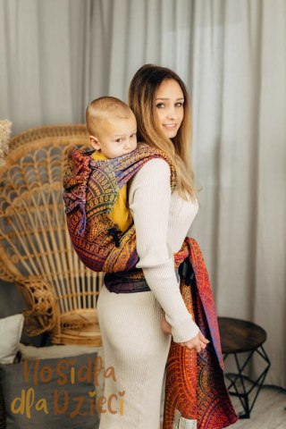 Nosidełko LennyHybrid Half Buckle, splot żakardowy, 100% bawełna , rozmiar preschool - PAWI OGON - BOLERO