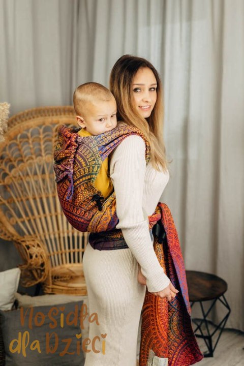 Nosidełko LennyHybrid Half Buckle, splot żakardowy, 100% bawełna , rozmiar preschool - PAWI OGON - BOLERO