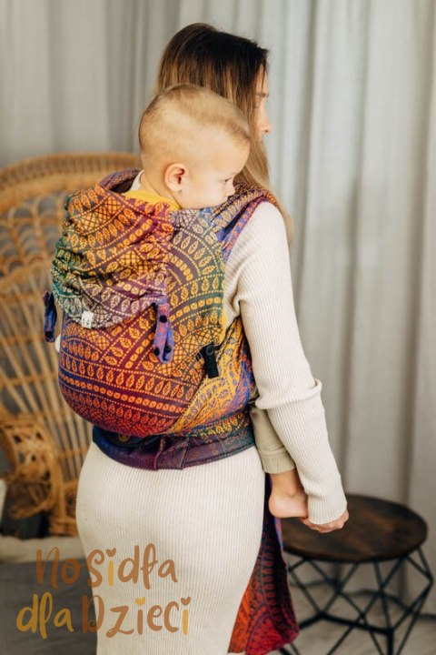 Nosidełko LennyHybrid Half Buckle, splot żakardowy, 100% bawełna , rozmiar preschool - PAWI OGON - BOLERO