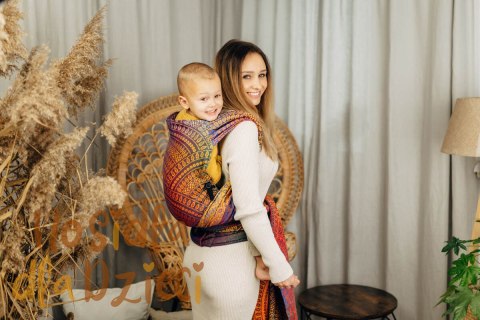 Nosidełko LennyHybrid Half Buckle, splot żakardowy, 100% bawełna , rozmiar preschool - PAWI OGON - BOLERO