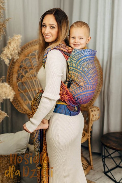 Nosidełko LennyHybrid Half Buckle, splot żakardowy, 100% bawełna , rozmiar preschool - PAWI OGON - BOLERO