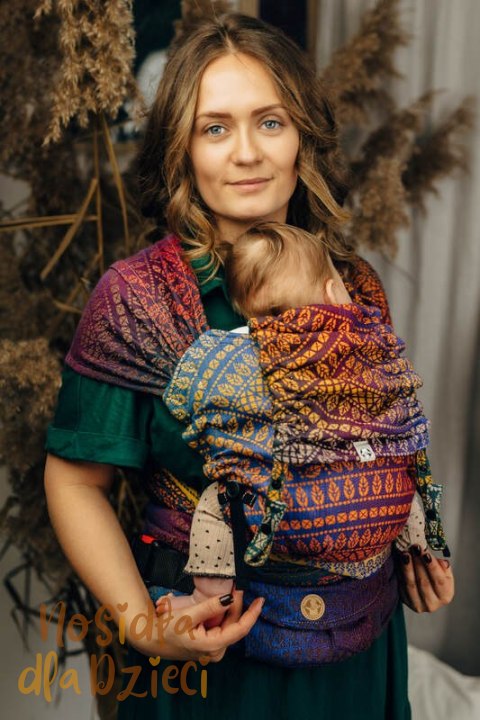 Nosidełko LennyHybrid Half Buckle, splot żakardowy, 100% bawełna , rozmiar standard - PAWI OGON - BOLERO