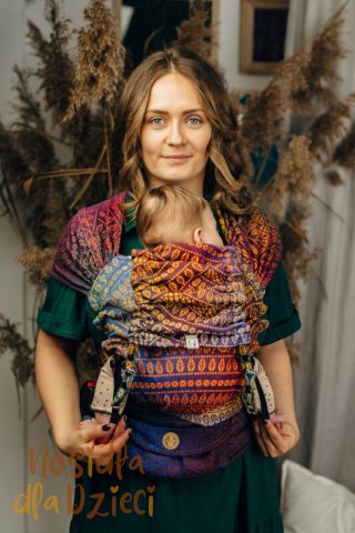 Nosidełko LennyHybrid Half Buckle, splot żakardowy, 100% bawełna , rozmiar standard - PAWI OGON - BOLERO