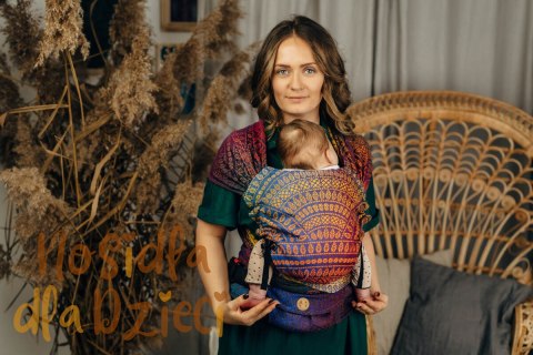 Nosidełko LennyHybrid Half Buckle, splot żakardowy, 100% bawełna , rozmiar standard - PAWI OGON - BOLERO