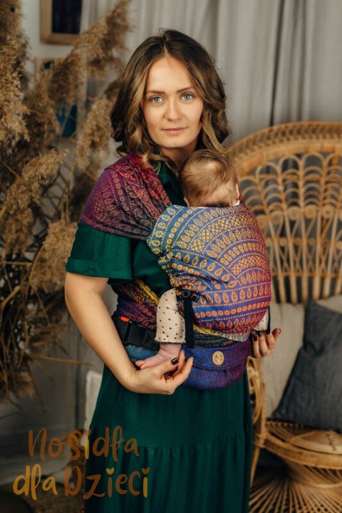 Nosidełko LennyHybrid Half Buckle, splot żakardowy, 100% bawełna , rozmiar standard - PAWI OGON - BOLERO