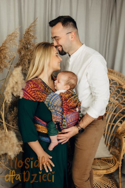 Nosidełko LennyHybrid Half Buckle, splot żakardowy, 100% bawełna , rozmiar standard - PAWI OGON - BOLERO