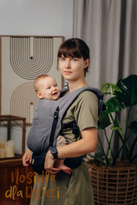 Nosidełko LennyLight, splot jodełkowy, 100% bawełna , rozmiar standard - MAŁA JODEŁKA OMBRE SZARY (drugi gatunek)