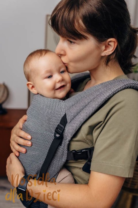 Nosidełko LennyLight, splot jodełkowy, 100% bawełna , rozmiar standard - MAŁA JODEŁKA OMBRE SZARY (drugi gatunek)