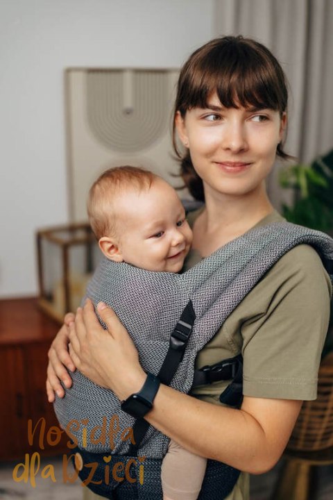 Nosidełko LennyLight, splot jodełkowy, 100% bawełna , rozmiar standard - MAŁA JODEŁKA OMBRE SZARY (drugi gatunek)