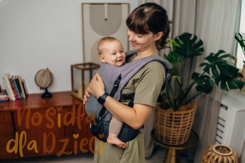 Nosidełko LennyLight, splot jodełkowy, 100% bawełna , rozmiar standard - MAŁA JODEŁKA OMBRE SZARY (drugi gatunek)