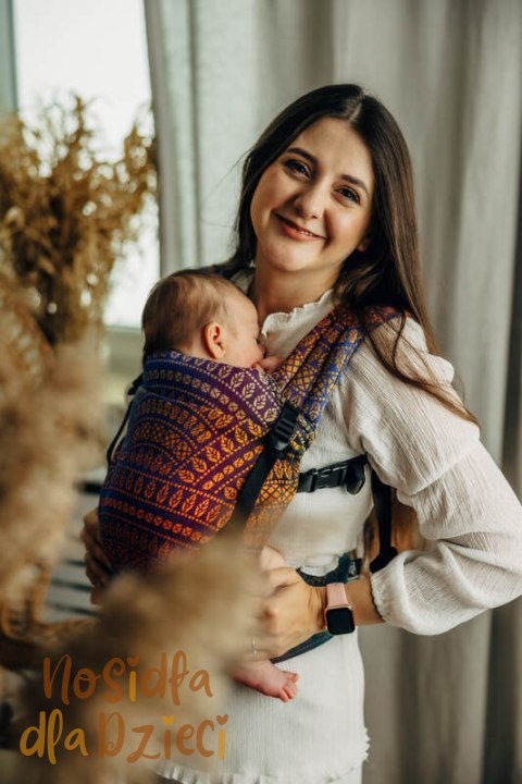 Nosidełko LennyLight z tkaniny żakardowej 100% bawełna , rozmiar standard - PAWI OGON - BOLERO