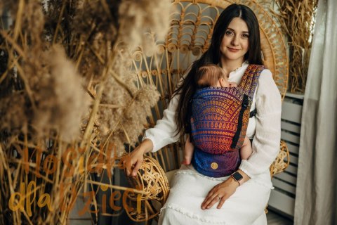 Nosidełko LennyLight z tkaniny żakardowej 100% bawełna , rozmiar standard - PAWI OGON - BOLERO