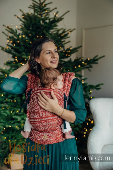 Nosidełko LennyLight z tkaniny żakardowej 100% bawełna , rozmiar standard - PAWI OGON - HOLIDAY