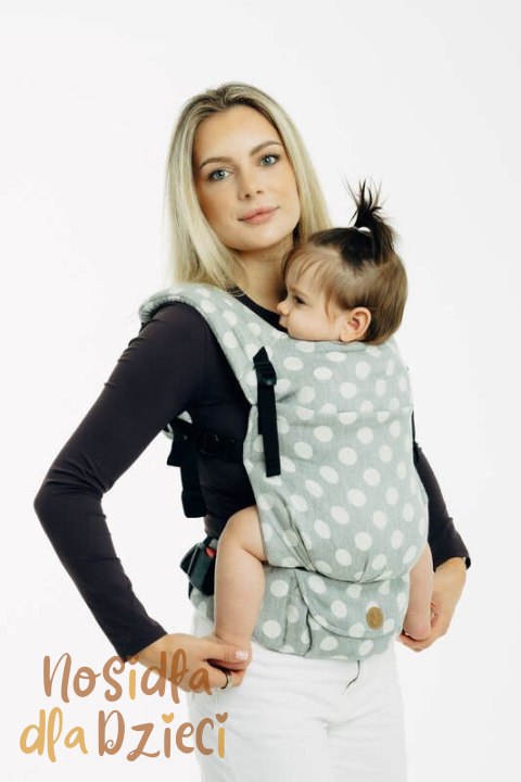 Nosidełko LennyLight z tkaniny żakardowej 100% bawełna , rozmiar standard - POLKA DOTS - PLOP (drugi gatunek)