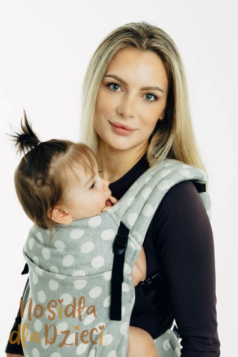 Nosidełko LennyLight z tkaniny żakardowej 100% bawełna , rozmiar standard - POLKA DOTS - PLOP (drugi gatunek)