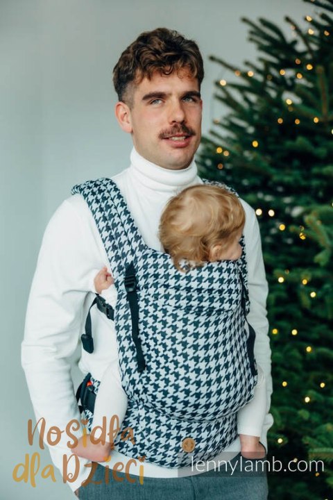 Nosidełko LennyLight z tkaniny żakardowej (44% bawełna, 32% jedwab, 24% wiskoza bambusowa), rozmiar standard - PATA DE GALLO - P