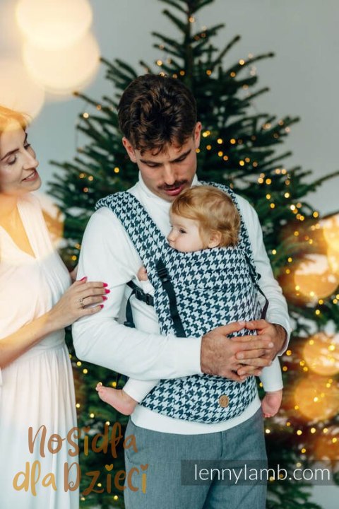 Nosidełko LennyLight z tkaniny żakardowej (44% bawełna, 32% jedwab, 24% wiskoza bambusowa), rozmiar standard - PATA DE GALLO - P