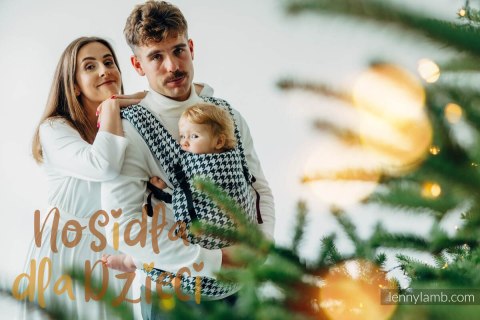 Nosidełko LennyLight z tkaniny żakardowej (44% bawełna, 32% jedwab, 24% wiskoza bambusowa), rozmiar standard - PATA DE GALLO - P