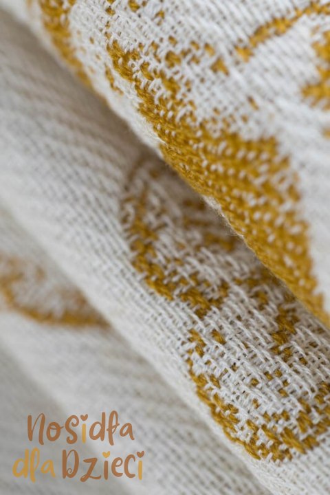 Nosidełko LennyLight z tkaniny żakardowej (68% bawełna, 27% wełna merino, 5% kaszmir), rozmiar standard, HERBARIUM - AMBRA