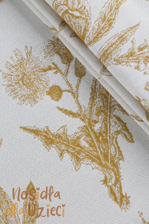 Nosidełko LennyLight z tkaniny żakardowej (68% bawełna, 27% wełna merino, 5% kaszmir), rozmiar standard, HERBARIUM - AMBRA