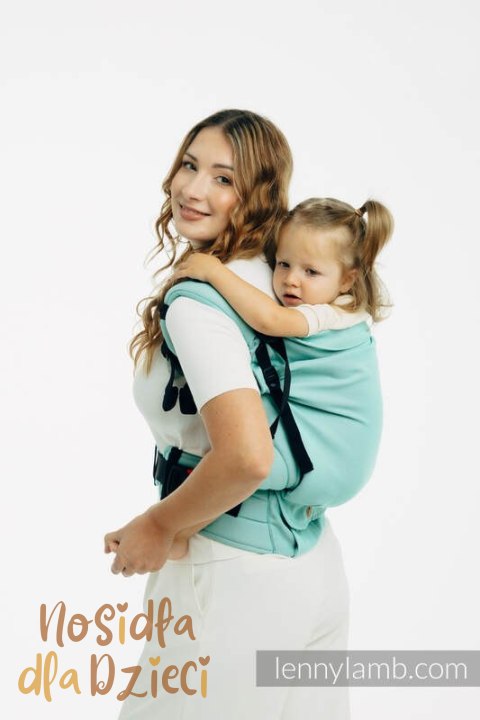 Nosidełko LennyPreschool z tkaniny skośno-krzyżowej 100% bawełna, rozmiar preschool - MATCHA