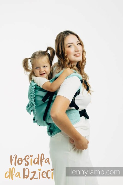 Nosidełko LennyPreschool z tkaniny skośno-krzyżowej 100% bawełna, rozmiar preschool - MATCHA