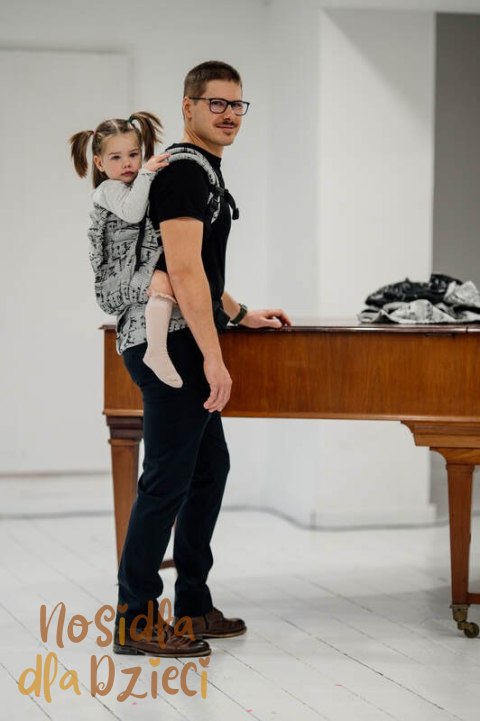 Nosidełko LennyPreschool z tkaniny żakardowej 100% bawełna, rozmiar preschool - MELODY - POLONAISE