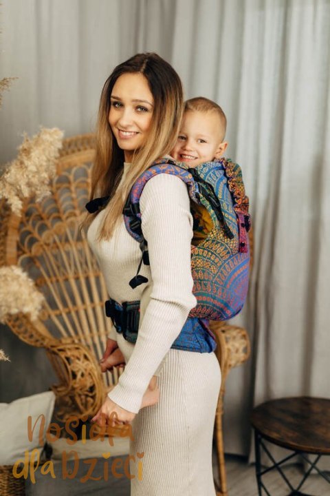 Nosidełko LennyPreschool z tkaniny żakardowej 100% bawełna, rozmiar preschool - PAWI OGON - BOLERO