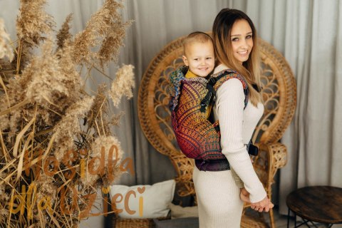 Nosidełko LennyPreschool z tkaniny żakardowej 100% bawełna, rozmiar preschool - PAWI OGON - BOLERO