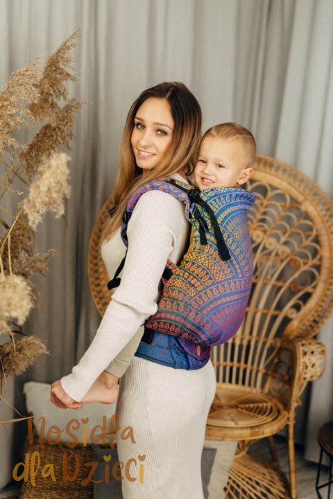 Nosidełko LennyPreschool z tkaniny żakardowej 100% bawełna, rozmiar preschool - PAWI OGON - BOLERO