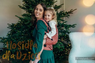 Nosidełko LennyPreschool z tkaniny żakardowej 100% bawełna, rozmiar preschool - PAWI OGON - HOLIDAY