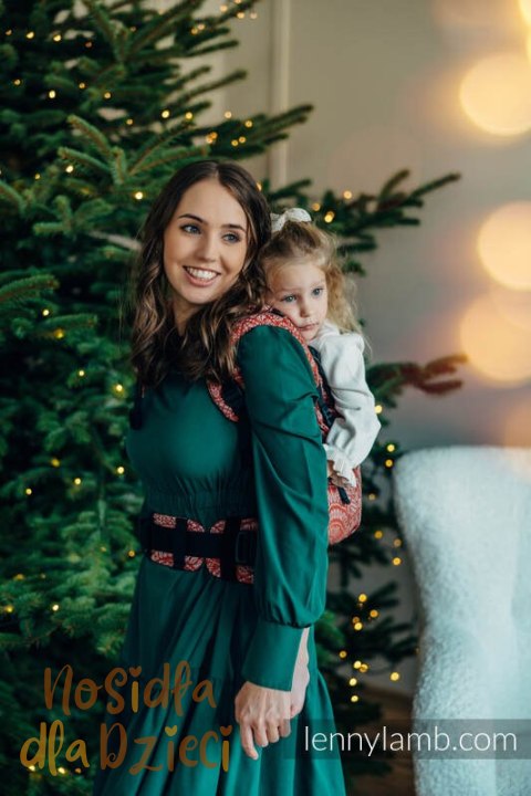 Nosidełko LennyPreschool z tkaniny żakardowej 100% bawełna, rozmiar preschool - PAWI OGON - HOLIDAY