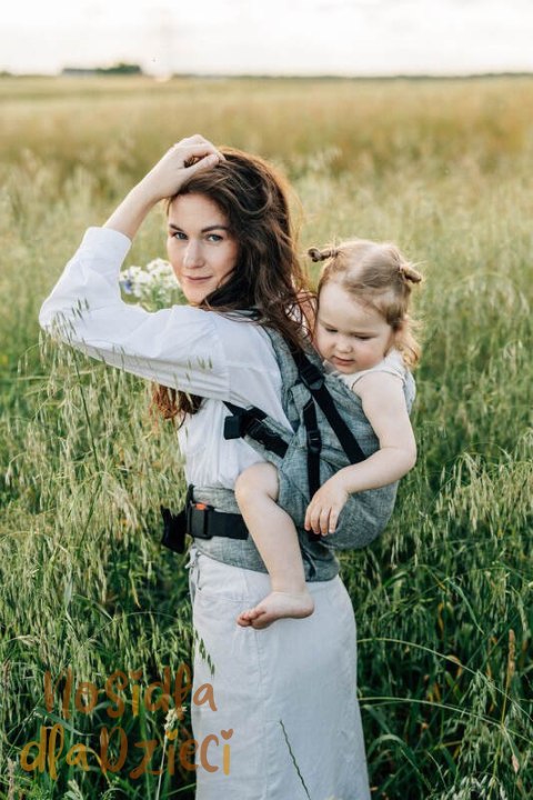 Nosidełko LennyPreschool z tkaniny żakardowej 100% len, rozmiar preschool - ARROW - WAVE (drugi gatunek)