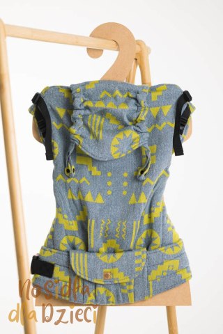 Nosidełko LennyPreschool z tkaniny żakardowej, rozmiar preschool (37% bawełna czesana, 28% wełna merino, 23% jedwab noil, 8% je