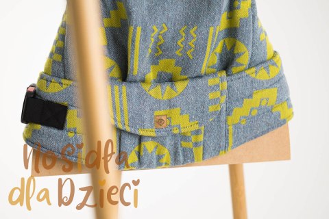 Nosidełko LennyPreschool z tkaniny żakardowej, rozmiar preschool (37% bawełna czesana, 28% wełna merino, 23% jedwab noil, 8% je