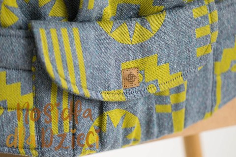 Nosidełko LennyPreschool z tkaniny żakardowej, rozmiar preschool (37% bawełna czesana, 28% wełna merino, 23% jedwab noil, 8% je