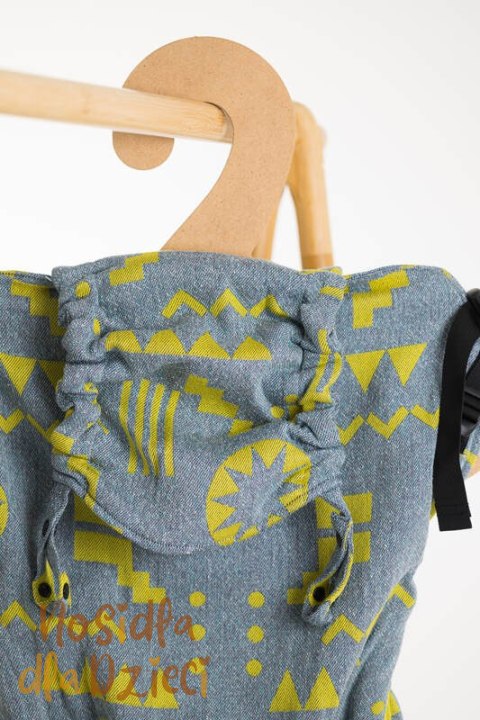 Nosidełko LennyPreschool z tkaniny żakardowej, rozmiar preschool (37% bawełna czesana, 28% wełna merino, 23% jedwab noil, 8% je