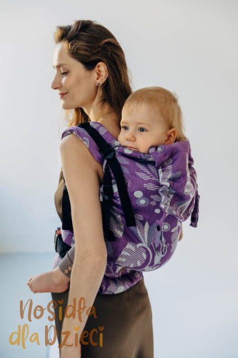 Nosidełko LennyPreschool z tkaniny żakardowej, rozmiar preschool (39% wełna merino, 28% bawełna czesana, 23% len, 10% jedwab tu