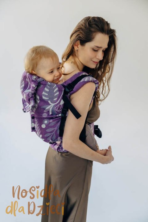 Nosidełko LennyPreschool z tkaniny żakardowej, rozmiar preschool (39% wełna merino, 28% bawełna czesana, 23% len, 10% jedwab tu