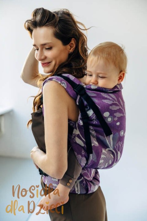 Nosidełko LennyPreschool z tkaniny żakardowej, rozmiar preschool (39% wełna merino, 28% bawełna czesana, 23% len, 10% jedwab tu