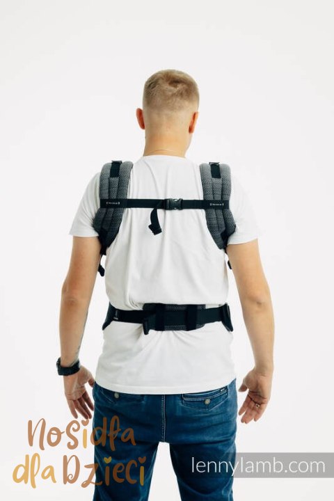 Nosidełko LennyUpGrade PRO, splot jodełkowy, 100% bawełna , rozmiar standard - MAŁA JODEŁKA OMBRE SZARY