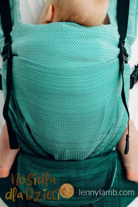 Nosidełko LennyUpGrade PRO, splot jodełkowy, 100% bawełna , rozmiar standard - MAŁA JODEŁKA OMBRE ZIELEŃ (drugi gatunek)