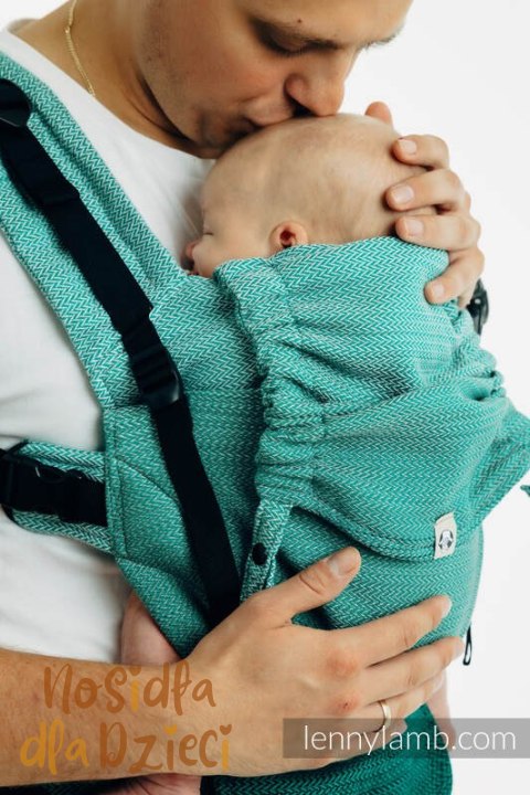 Nosidełko LennyUpGrade PRO, splot jodełkowy, 100% bawełna , rozmiar standard - MAŁA JODEŁKA OMBRE ZIELEŃ (drugi gatunek)