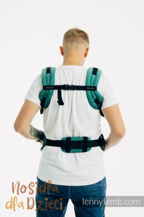 Nosidełko LennyUpGrade PRO, splot jodełkowy, 100% bawełna , rozmiar standard - MAŁA JODEŁKA OMBRE ZIELEŃ (drugi gatunek)