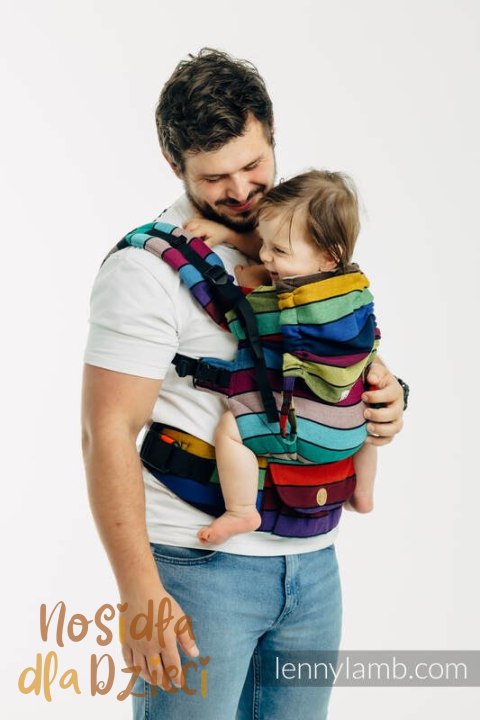 Nosidełko LennyUpGrade PRO z tkaniny skośno-krzyżowej 100% bawełna, rozmiar standard - KARUZELA BARW